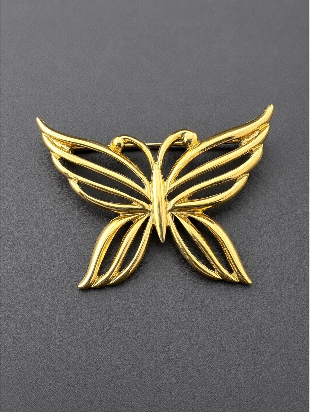 Gold Tone Butterfly Brooch Pin